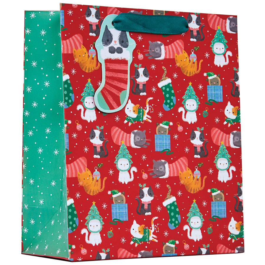 Partisan 6 Pack Gift Bag Xmas Kittens Medium