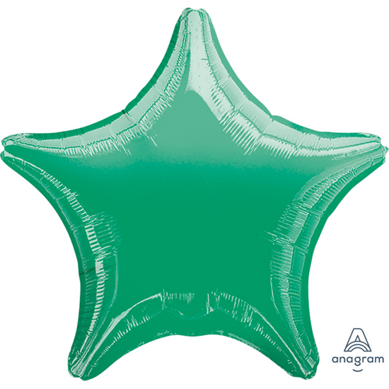 Anagram Foil Balloon Metallic Green Star 18"