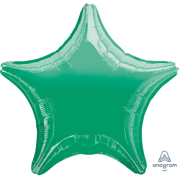 Anagram Foil Balloon Metallic Green Star 18"