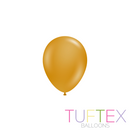 Tuftex Metallic Gold 5-inch latex balloons, 50-pack, decorative balloons for celebrations and parties.