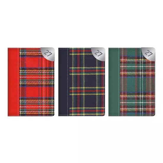 Diary Pocket WTV Tartan Fabric 2027 18pk