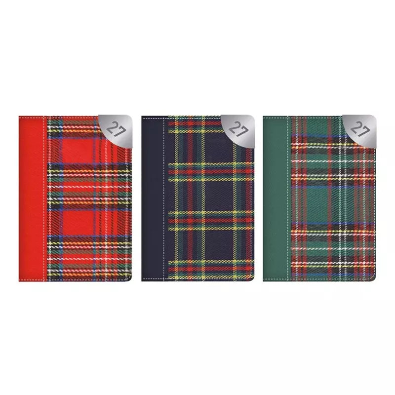 Diary Pocket WTV Tartan Fabric 2027 18pk