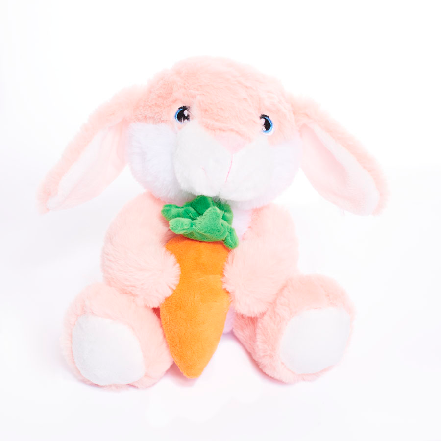 Tiger Feet Soft Toy Bunny With Carrot Pink 20cm