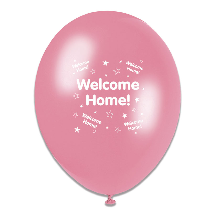 6 x 8pk Latex Balloons Welcome Home