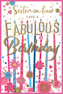 Set of six Simon Elvin C75 birthday cards for sister-in-law, featuring colorful, festive designs on high-quality cardstock.