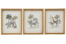Sifcon 3-pack wall art safari-themed gift set featuring wildlife illustrations on canvas, ideal for home decor.
