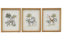 Sifcon 3-pack wall art safari-themed gift set featuring wildlife illustrations on canvas, ideal for home decor.