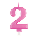 Unique Party Candle Number 2 Metallic Pink