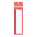 Tallon 12-pack calendar with red and black month-to-view pages, slim design for desk or wall display