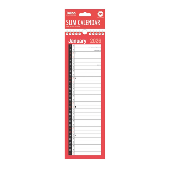 Calendar MTV Slim Red & Black 2027 12pk
