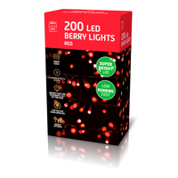 Uncle Bills 200 Pack LED Lights Berry Red