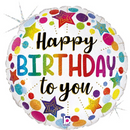 Grabo Birthday Stars & Dots 18" Foil Balloon