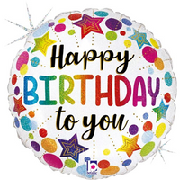 Grabo Birthday Stars & Dots 18" Foil Balloon