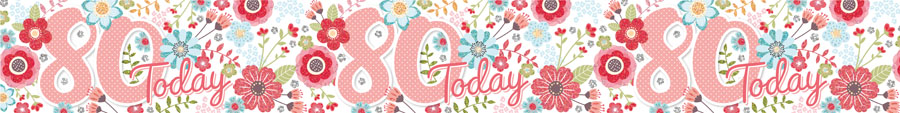 Age 80 Birthday Female Banner 2.6M 6pk