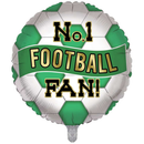 Football No.1 Fan Green & White 18" Foil Balloon