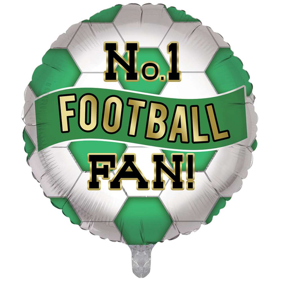 Football No.1 Fan Green & White 18" Foil Balloon