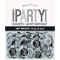 Black Glitz 70th Birthday Foil Confetti 14g