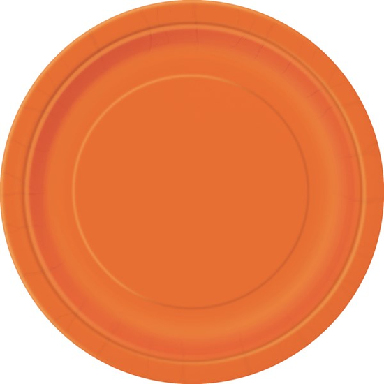 Unique 16 Pack Plates Pumpkin Orange Round 9