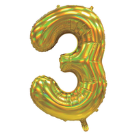 Sensations Foil Balloon Gold 30" Number 3