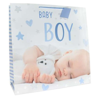 Gift Bag Baby Boy Giant Square 6pk