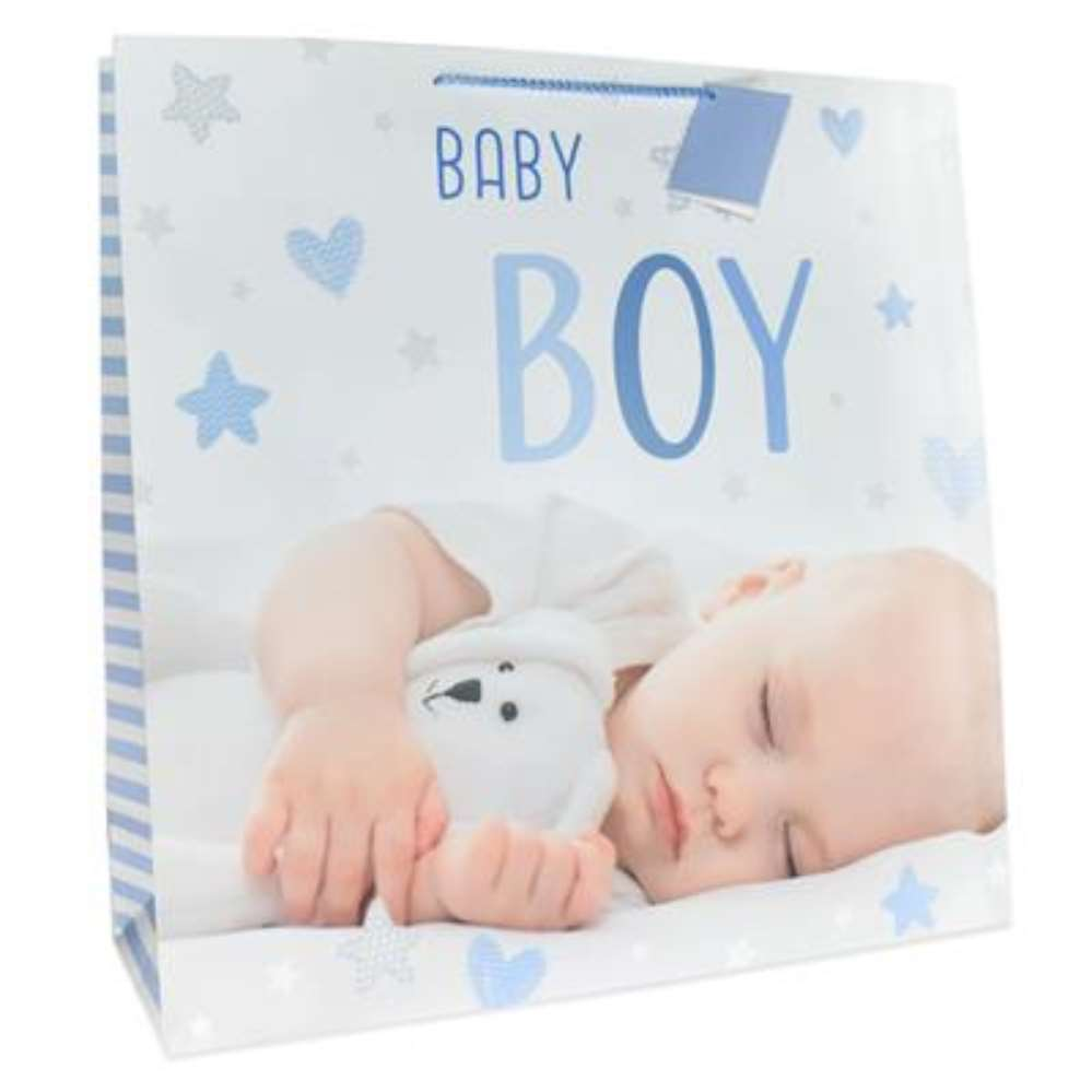 Gift Bag Baby Boy Giant Square 6pk