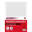 10pk Padded Envelopes Size G 240x335mm White