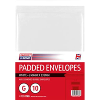 10pk Padded Envelopes Size G 240x335mm White