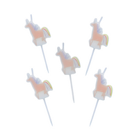 Club Green 5 Pack Party Candle Mini Unicorn