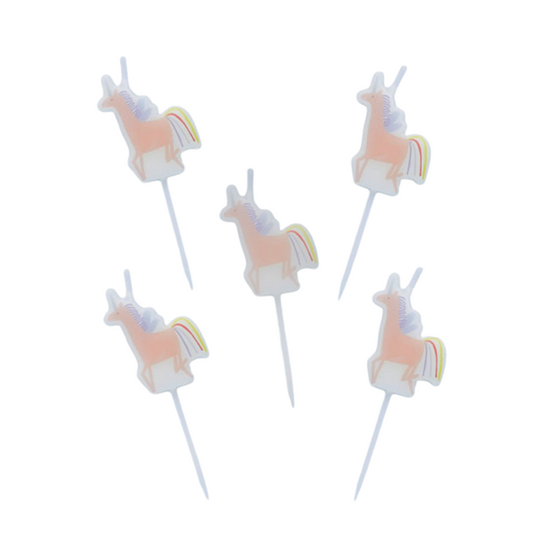 Club Green 5 Pack Party Candle Mini Unicorn