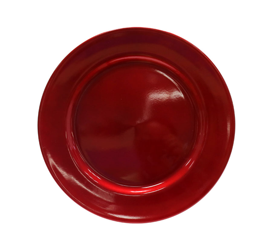Uncle Bills Plate Glitter Red 33cm