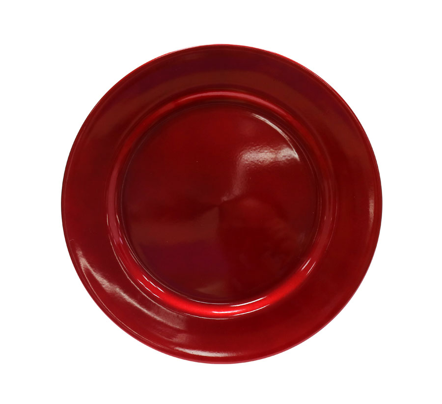 Uncle Bills Plate Glitter Red 33cm