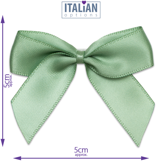 Italian Options 12 Pack Ribbon Bows Sage Green 5cm