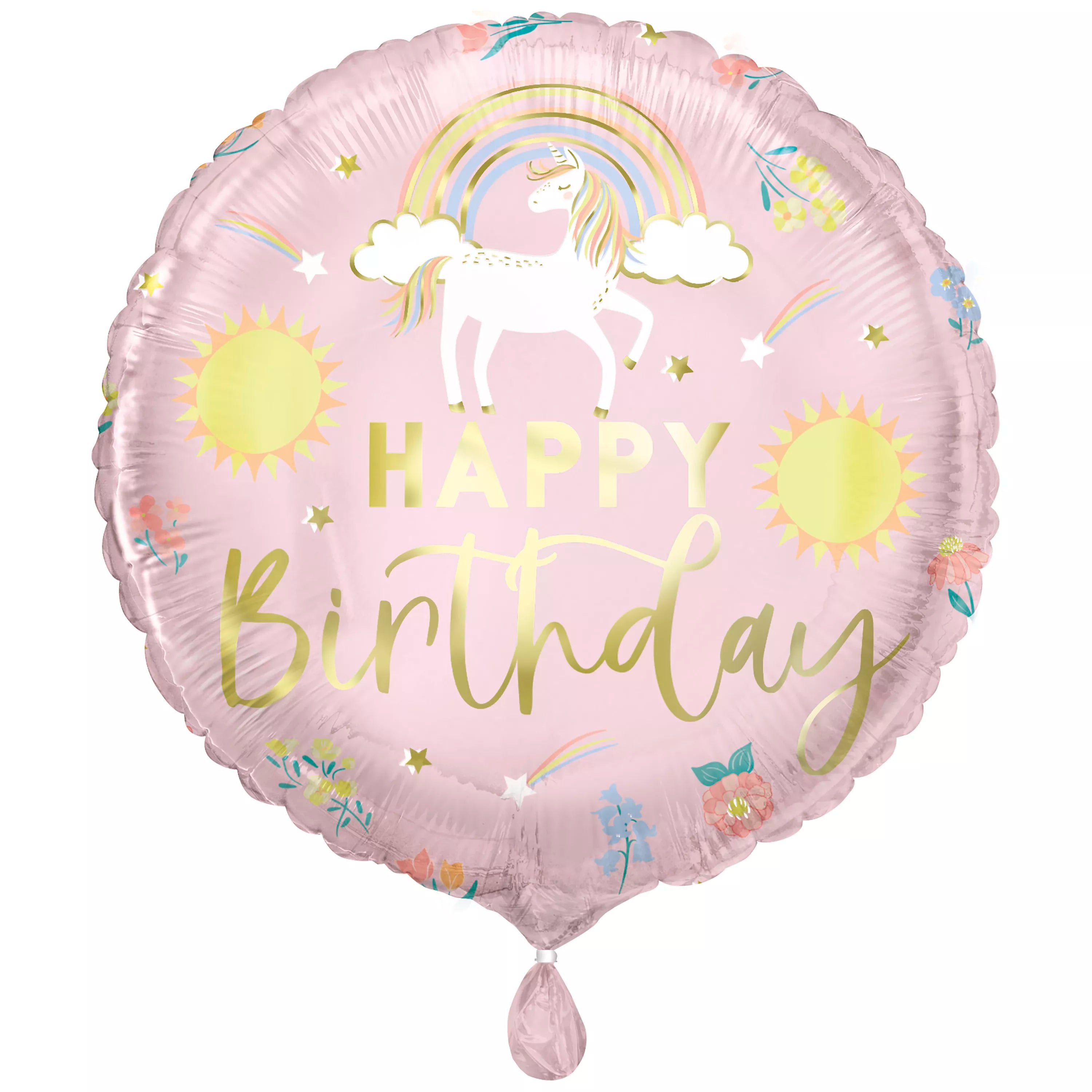 Unique dainty unicorn birthday foil balloon, 18-inch size, featuring colorful unicorn design for celebration decor.