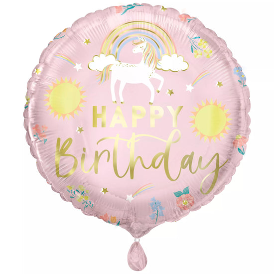 Unique Dainty Unicorn Birthday 18" Foil Balloon