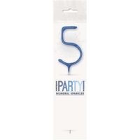 Unique Party Candle Sparkler Number 5 Blue 7