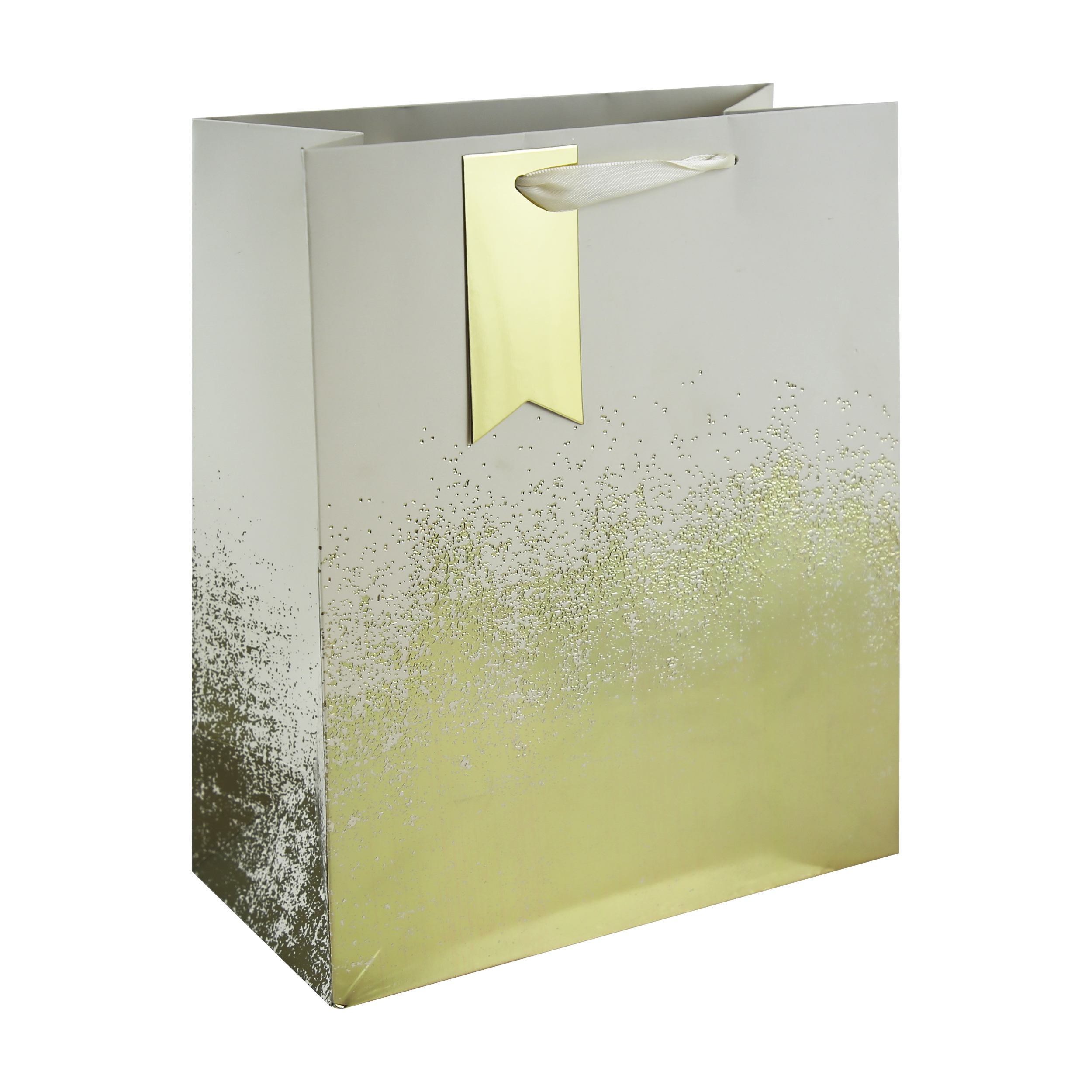 Cream & Gold Distressed Large Gift Bag 6pk