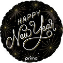 Foil Balloon 18" Round Happy New Year Fireworks