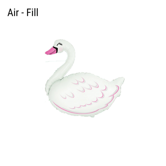 Flexmetal Foil Balloon White Swan (Air Fill) 12"