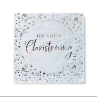 Blue On Your Christening Paper Napkins 16pk