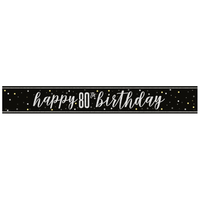Unique Banner Black Glitz Age 80 9ft