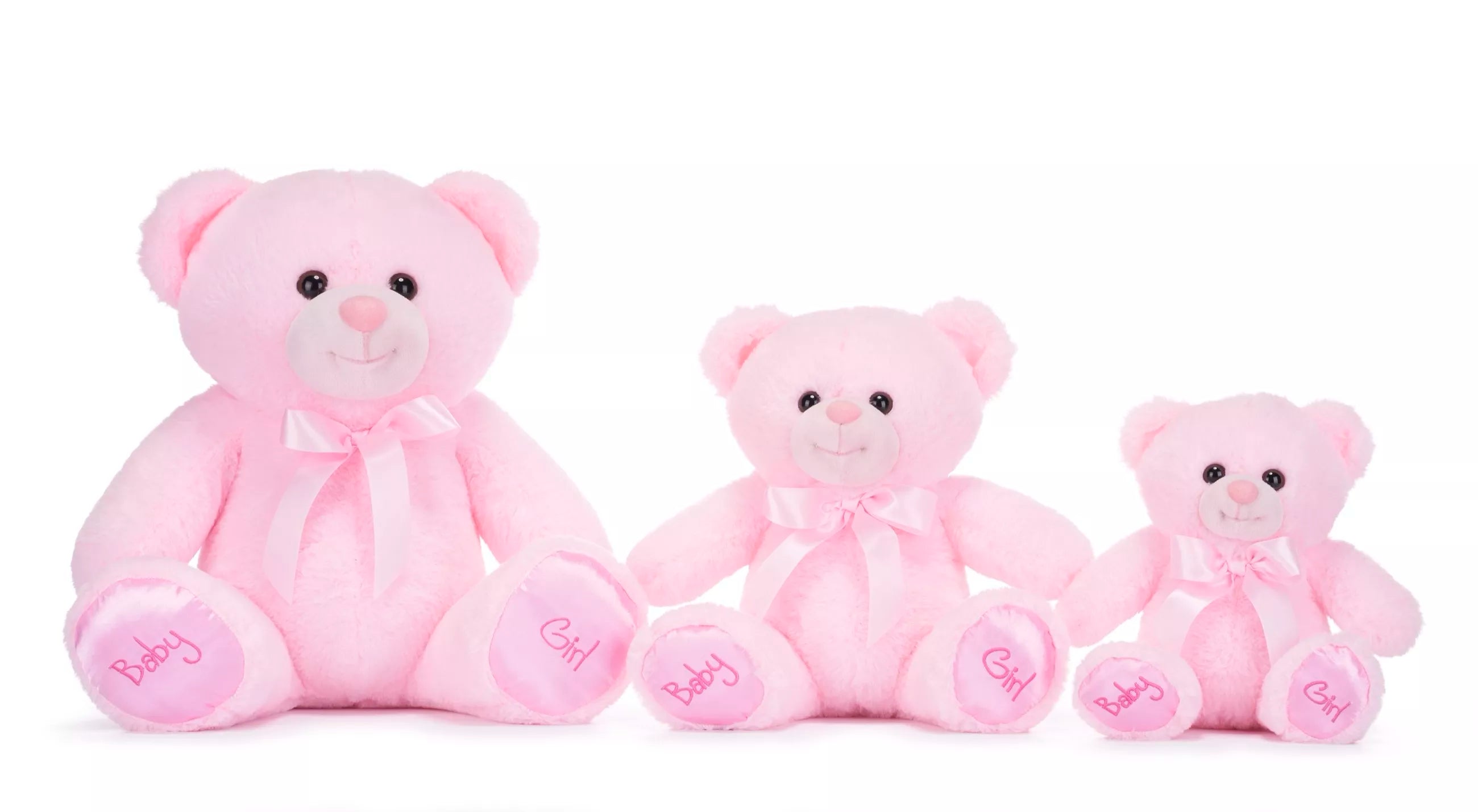 Bear With Ribbon Baby Girl 20cm