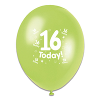 Tiger Feet Age 16 Birthday 10" Balloons 6x8pk