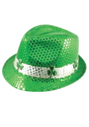 Henbrandt St Patrick's Sequin Gangster Hat 28cm