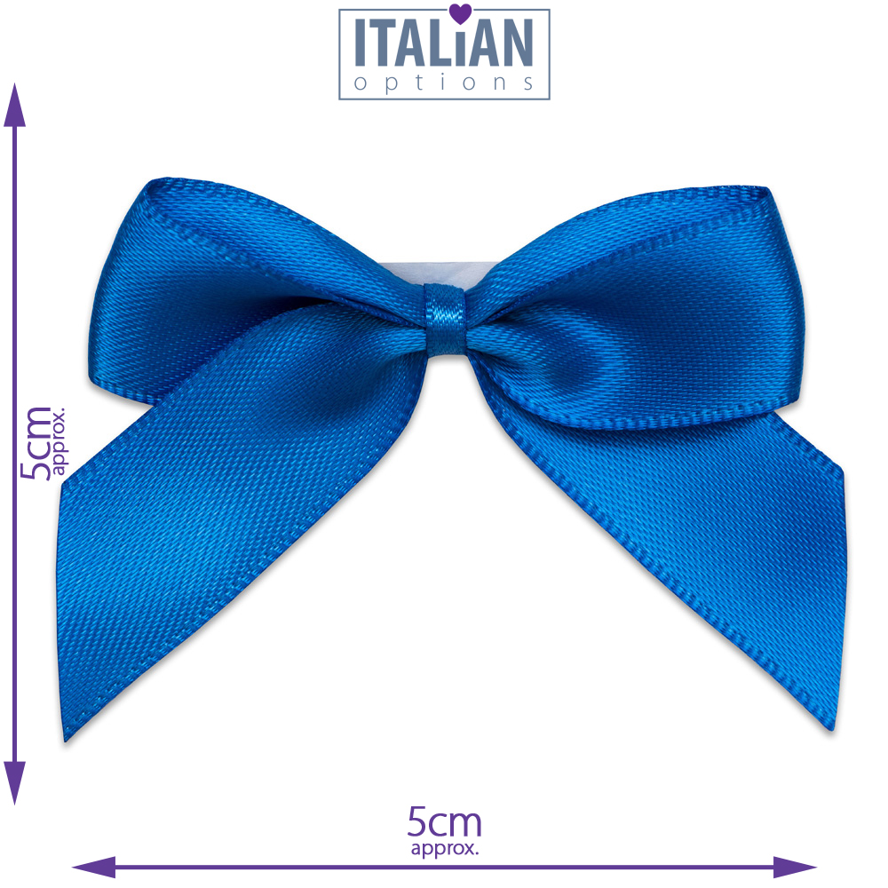 Italian Options 12 Pack Ribbon Bows Royal Blue 5cm