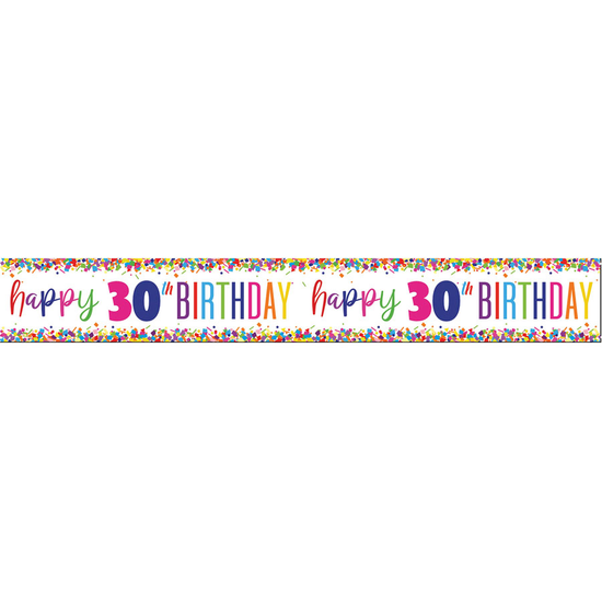 Unique Banner Bright Confetti Age 30 9ft