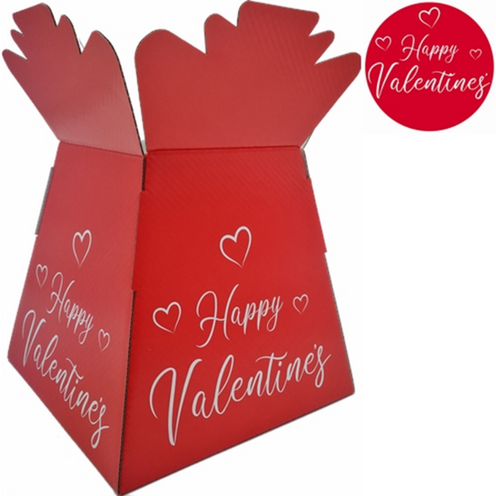 Red & White Happy Valentine's Day Bouquet Box