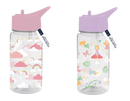 Set of two 400ml Gem Imports unicorn and fairy themed drink bottles, colorful reusable drinkware for kids.