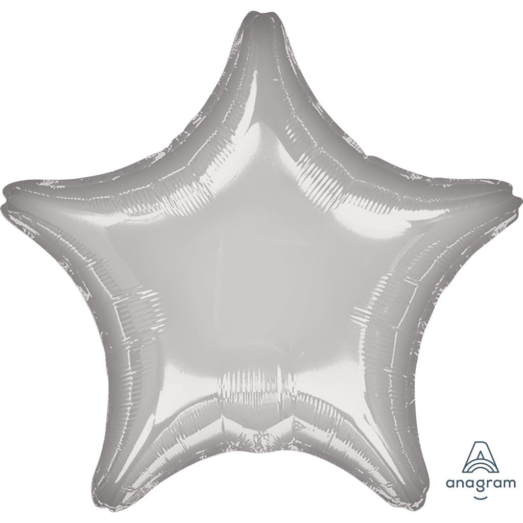 Anagram Metallic Silver 17" Star Foil Balloon