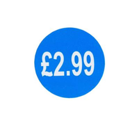 1000 Blue Price Labels 25mm Round 2.99