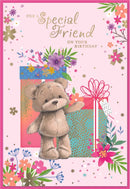 Set of six Simon Elvin C50 birthday greeting cards featuring special friend designs, ideal for celebrating friends' birthdays.